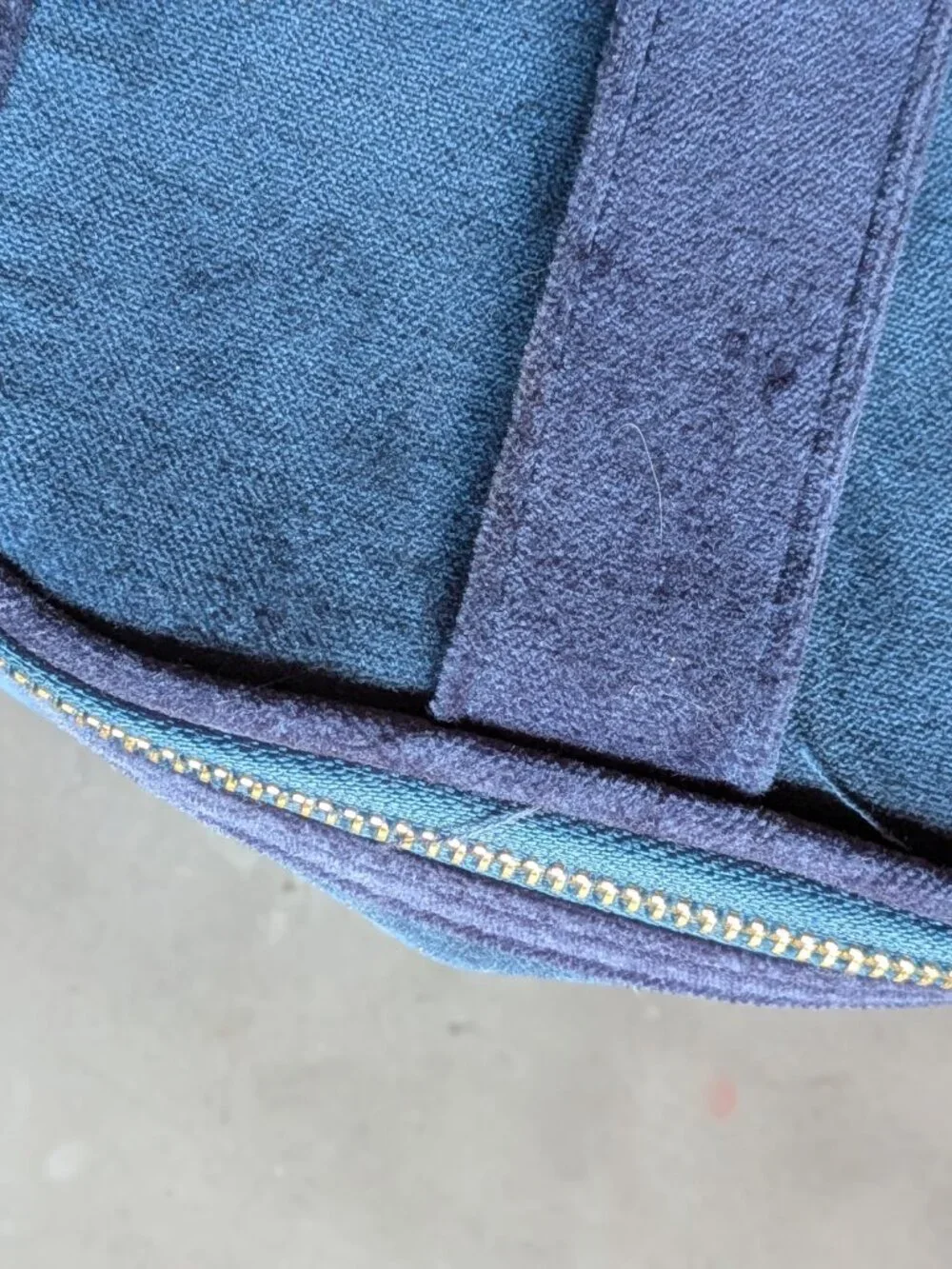 Sézane Travel Train Case / Makeup Bag - Velvet Blue
